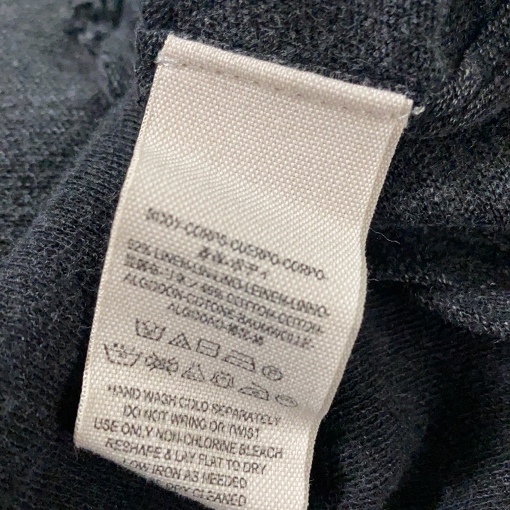Free People We The Free Dark Gray Linen Cotton Head in the Clouds V Neck Tee XS - Picture 14 of 16